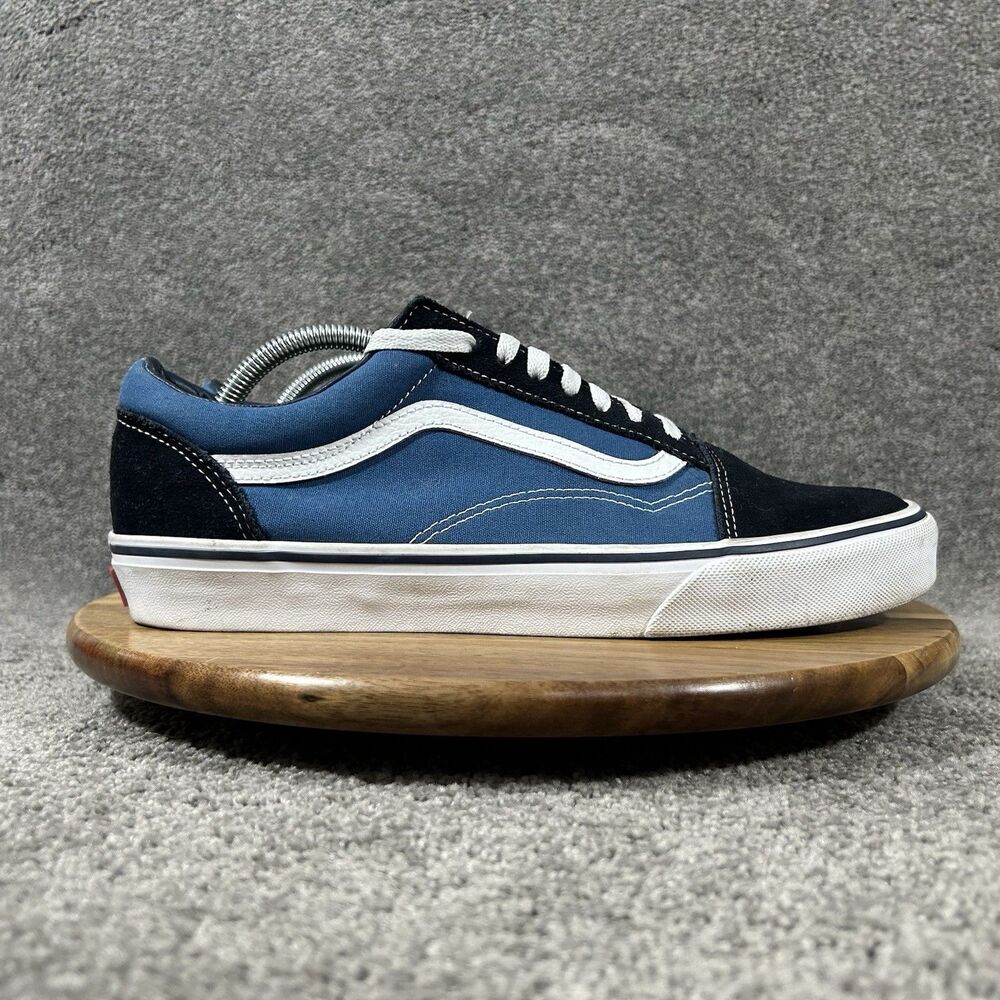 Vans Classic Old Skool Mens Size 11 Navy Blue Suede Athletic Skate Shoes Used